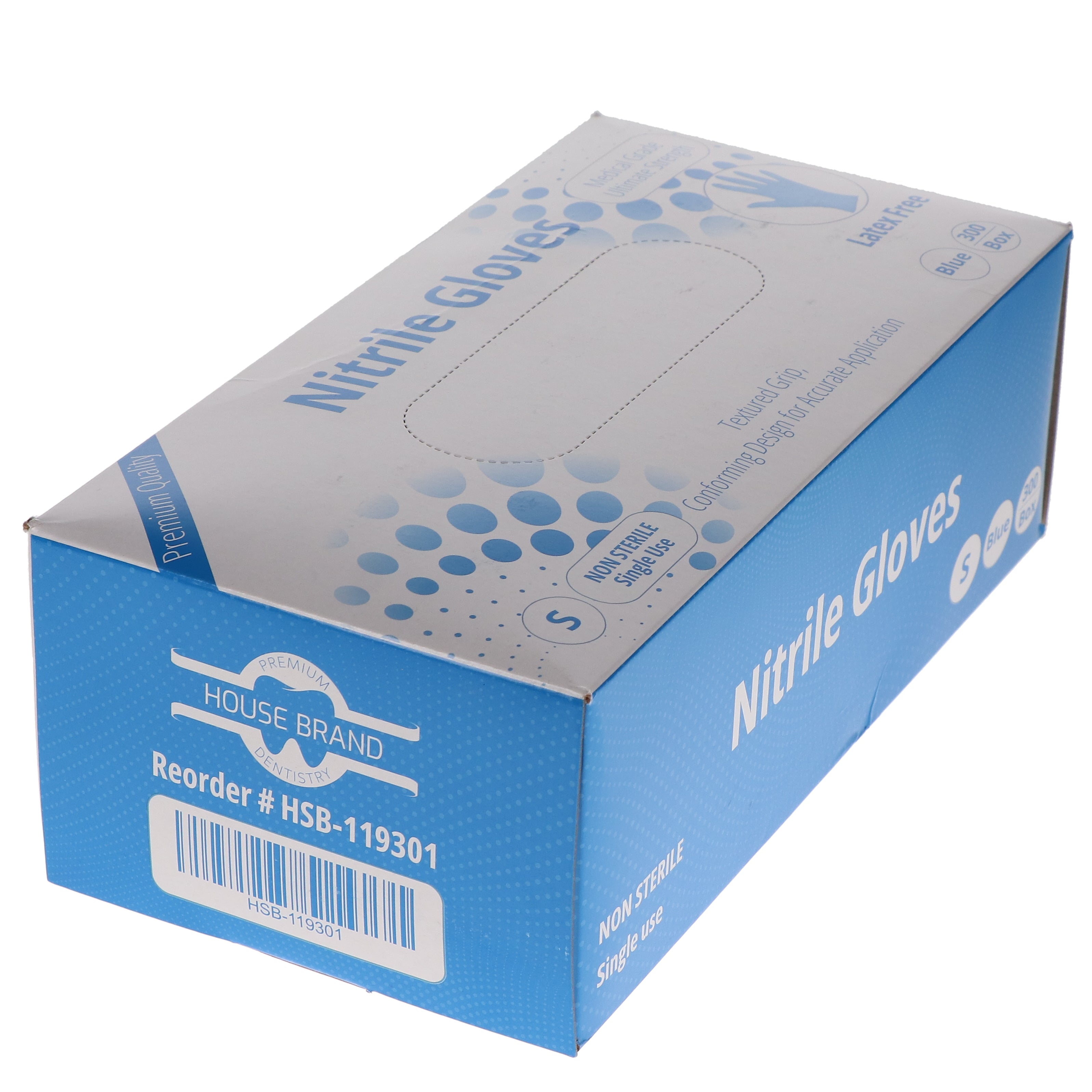 House Brand Dentistry 119301 Nitrile Exam Gloves Small Latex Free 300/Bx House Brand Dentistry 119301 Nitrile Exam Gloves Small Latex Free 300/Bx